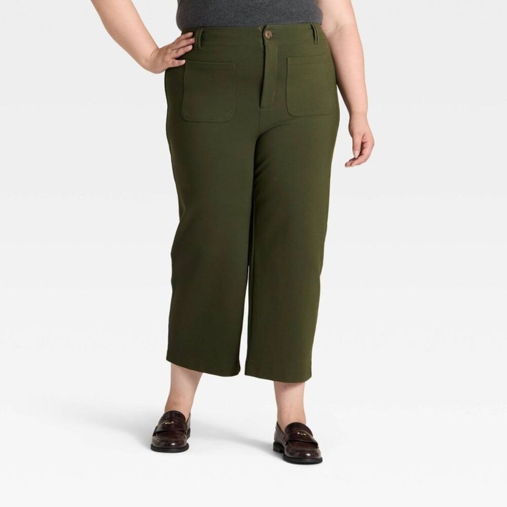 a new day Olive Green Wide Leg Crop Pants